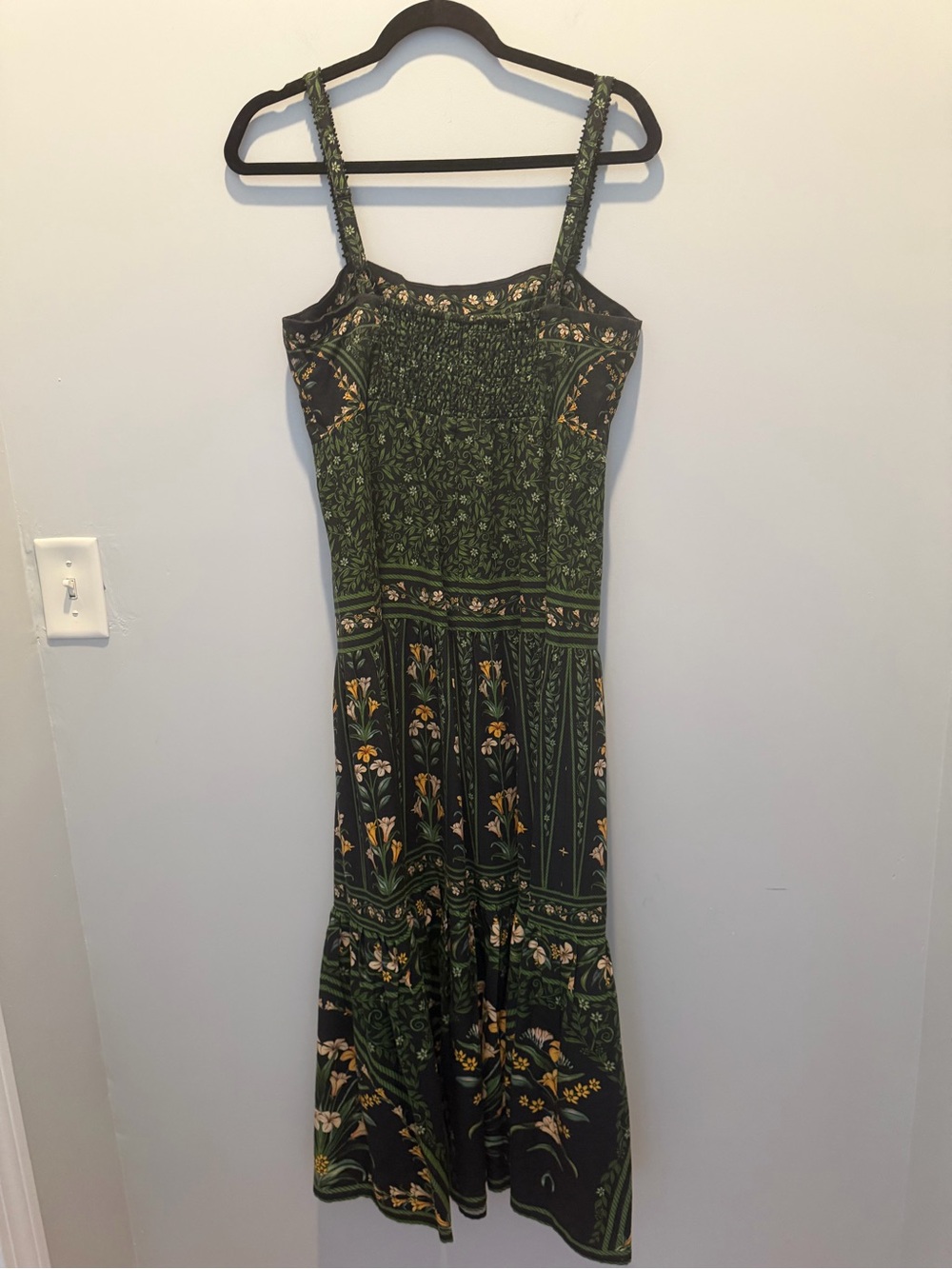 FARM Rio Flowers Arch Back Dark Green Maxi Dress with Yellow Floral Print - Picture 10 of 11
